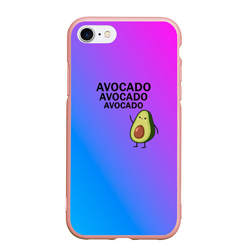 Чехол iPhone 7/8 матовый Авокадо / 3D-Светло-розовый – фото 1