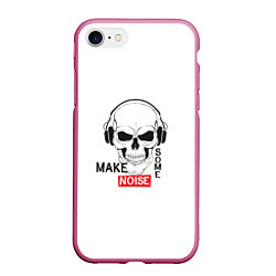 Чехол iPhone 7/8 матовый Make some noise, цвет: 3D-малиновый