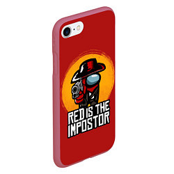 Чехол iPhone 7/8 матовый Red Is The Impostor, цвет: 3D-малиновый — фото 2