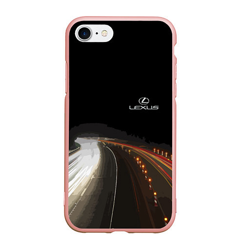 Чехол iPhone 7/8 матовый Night route / 3D-Светло-розовый – фото 1