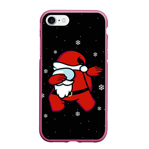 Чехол iPhone 7/8 матовый Santa Claus Among Us / 3D-Малиновый – фото 1