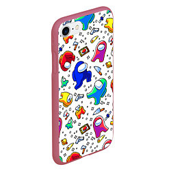 Чехол iPhone 7/8 матовый AMONG US, цвет: 3D-малиновый — фото 2