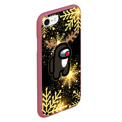 Чехол iPhone 7/8 матовый AMONG US НОВОГОДНИЙ, цвет: 3D-малиновый — фото 2
