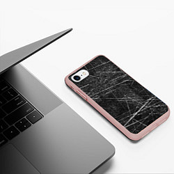 Чехол iPhone 7/8 матовый Царапины, цвет: 3D-светло-розовый — фото 2