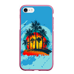 Чехол iPhone 7/8 матовый Море Пальмы Песок
