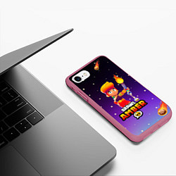 Чехол iPhone 7/8 матовый BRAWL STARS AMBER, цвет: 3D-малиновый — фото 2