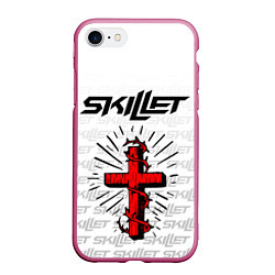 Чехол iPhone 7/8 матовый SKILLET, цвет: 3D-малиновый