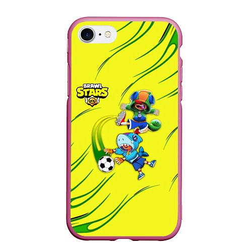 Чехол iPhone 7/8 матовый Brawl Stars футбол / 3D-Малиновый – фото 1