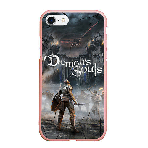 Чехол iPhone 7/8 матовый Demons Souls / 3D-Светло-розовый – фото 1