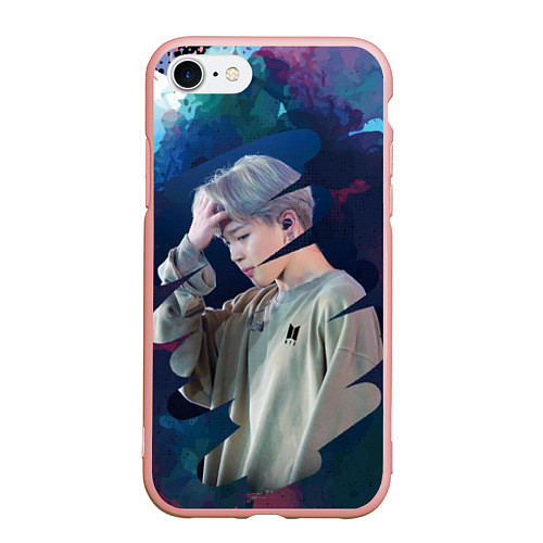 Чехол iPhone 7/8 матовый BTS Jimin / 3D-Светло-розовый – фото 1