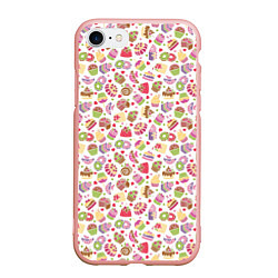 Чехол iPhone 7/8 матовый Сладкий рай, цвет: 3D-светло-розовый