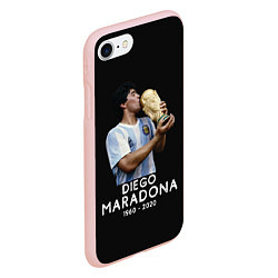 Чехол iPhone 7/8 матовый Diego Maradona, цвет: 3D-светло-розовый — фото 2