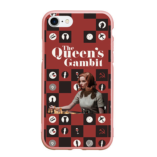 Чехол iPhone 7/8 матовый Ход королевы The Que / 3D-Светло-розовый – фото 1