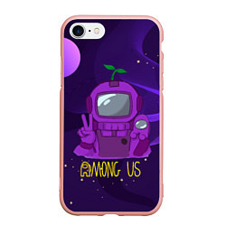 Чехол iPhone 7/8 матовый Among Us x Fortnite, цвет: 3D-светло-розовый