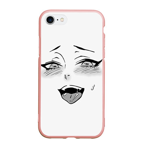 Чехол iPhone 7/8 матовый Ахегао / 3D-Светло-розовый – фото 1