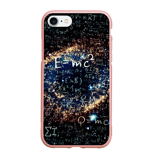 Чехол iPhone 7/8 матовый Формула Вселенной / 3D-Светло-розовый – фото 1