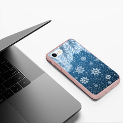 Чехол iPhone 7/8 матовый Снежное Настроенние, цвет: 3D-светло-розовый — фото 2