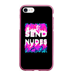 Чехол iPhone 7/8 матовый Send Nudes, цвет: 3D-малиновый