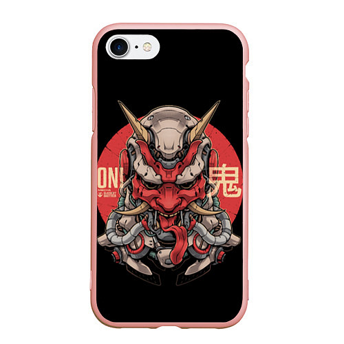 Чехол iPhone 7/8 матовый Cyber Oni Samurai / 3D-Светло-розовый – фото 1