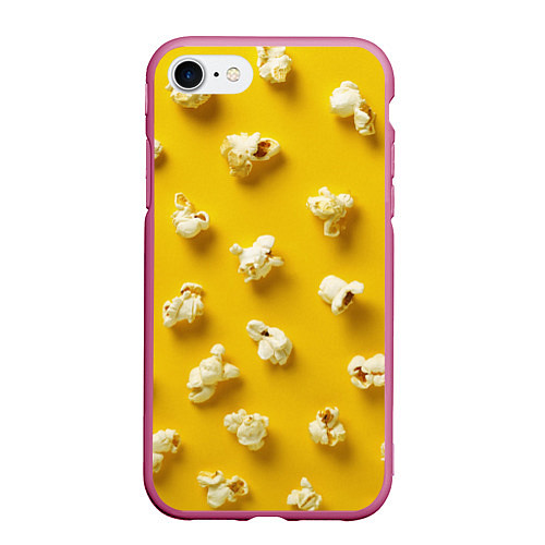 Чехол iPhone 7/8 матовый Попкорн / 3D-Малиновый – фото 1