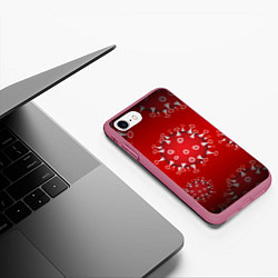 Чехол iPhone 7/8 матовый Вирусяка, цвет: 3D-малиновый — фото 2