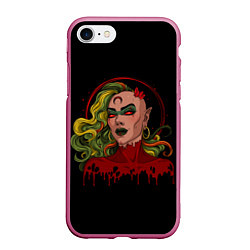 Чехол iPhone 7/8 матовый Ведьма, цвет: 3D-малиновый