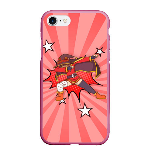 Чехол iPhone 7/8 матовый Megumin Dabbing / 3D-Малиновый – фото 1