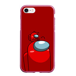 Чехол iPhone 7/8 матовый МИМИ АМОНГ АС, цвет: 3D-малиновый