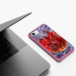 Чехол iPhone 7/8 матовый Роза инков, цвет: 3D-малиновый — фото 2