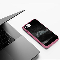 Чехол iPhone 7/8 матовый Луна, цвет: 3D-малиновый — фото 2