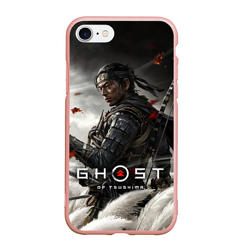 Чехол iPhone 7/8 матовый Ghost of Tsushima / 3D-Светло-розовый – фото 1