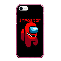 Чехол iPhone 7/8 матовый AMONG US IMPOSTOR, цвет: 3D-малиновый