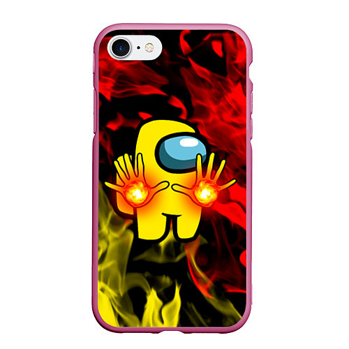 Чехол iPhone 7/8 матовый Маг огня Among us / 3D-Малиновый – фото 1