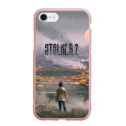 Чехол iPhone 7/8 матовый Stalker, цвет: 3D-светло-розовый