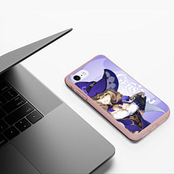 Чехол iPhone 7/8 матовый GENSHIN IMPACT, ЛИЗА, цвет: 3D-светло-розовый — фото 2