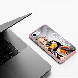Чехол iPhone 7/8 матовый GENSHIN IMPACT, НИН ГУАН, цвет: 3D-светло-розовый — фото 2