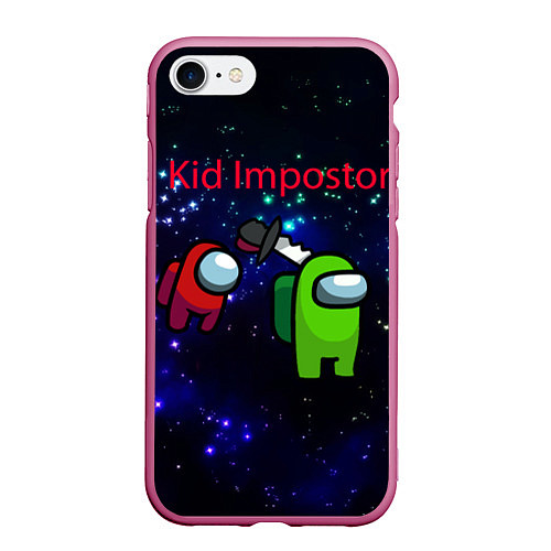 Чехол iPhone 7/8 матовый Among us Impostor / 3D-Малиновый – фото 1