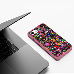 Чехол iPhone 7/8 матовый Among Us Mod Pattern Z, цвет: 3D-малиновый — фото 2