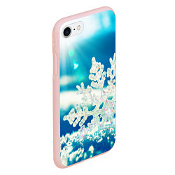 Чехол iPhone 7/8 матовый Снег, цвет: 3D-светло-розовый — фото 2