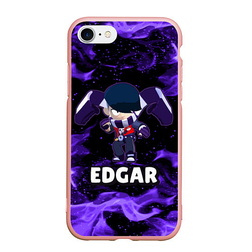 Чехол iPhone 7/8 матовый BRAWL STARS EDGAR / 3D-Светло-розовый – фото 1