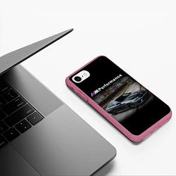 Чехол iPhone 7/8 матовый BMW Z, цвет: 3D-малиновый — фото 2