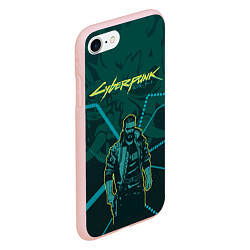 Чехол iPhone 7/8 матовый Cyberpunk 2077, цвет: 3D-светло-розовый — фото 2