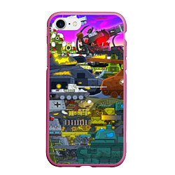 Чехол iPhone 7/8 матовый Gerand, цвет: 3D-малиновый