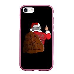 Чехол iPhone 7/8 матовый Santa claus, цвет: 3D-малиновый