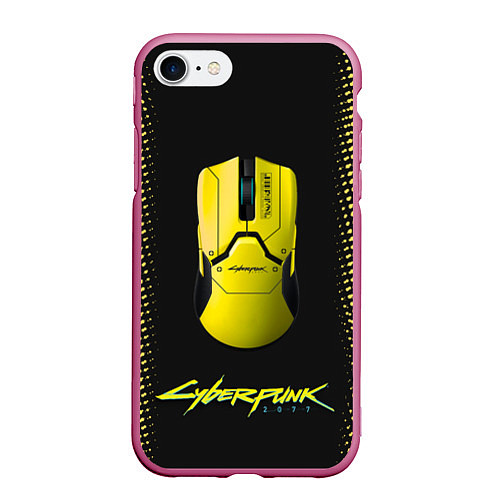 Чехол iPhone 7/8 матовый Cyberpunk 2077 / 3D-Малиновый – фото 1