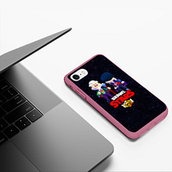 Чехол iPhone 7/8 матовый Brawl Stars, цвет: 3D-малиновый — фото 2