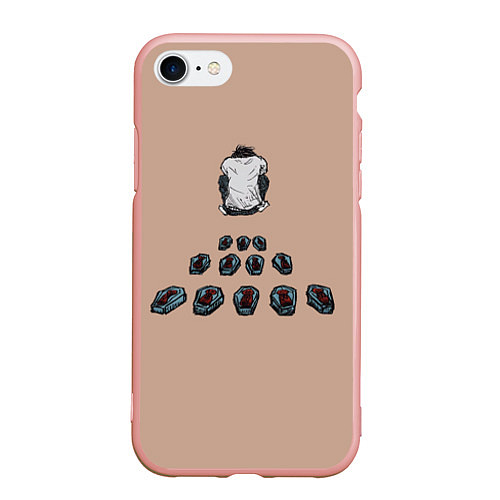Чехол iPhone 7/8 матовый Тетрадь смерти / 3D-Светло-розовый – фото 1