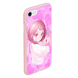 Чехол iPhone 7/8 матовый Урарака Очако, цвет: 3D-светло-розовый — фото 2