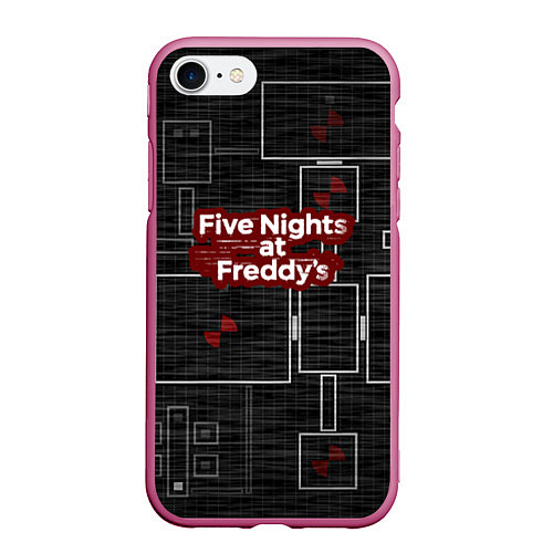 Чехол iPhone 7/8 матовый Five Nights At Freddy / 3D-Малиновый – фото 1
