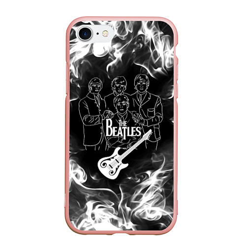 Чехол iPhone 7/8 матовый The Beatles / 3D-Светло-розовый – фото 1